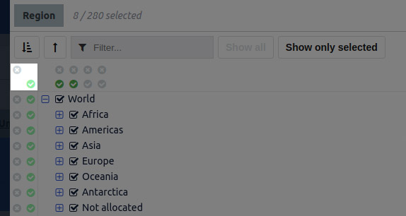 Select all items / Unselect all items